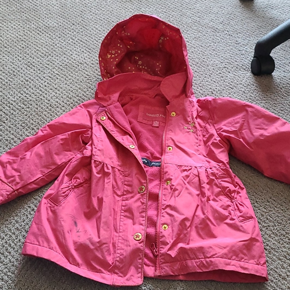 London Fog little girls rain jacket